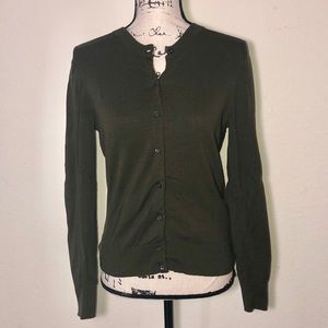 J.crew olive green cardigan